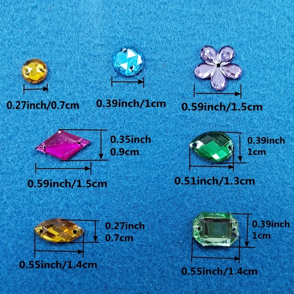 100120 Mixed Shape Acrylic Rhinestones for DIY Clothing Accessories