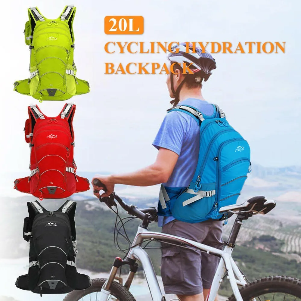 20L Cycling Backpack Waterproof Men Women Bike Backpack with Helmet Net for Running Cycling Hiking Biking Camping