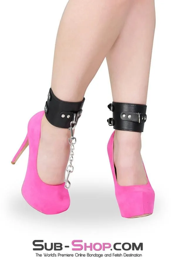 9027M      Black Double Buckle Ankle Cuffs