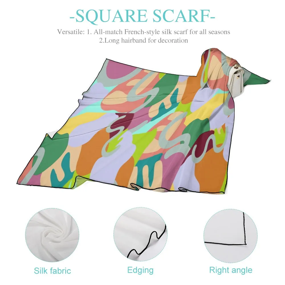 Abstract Wild Soft & Shiny Silk Scarf