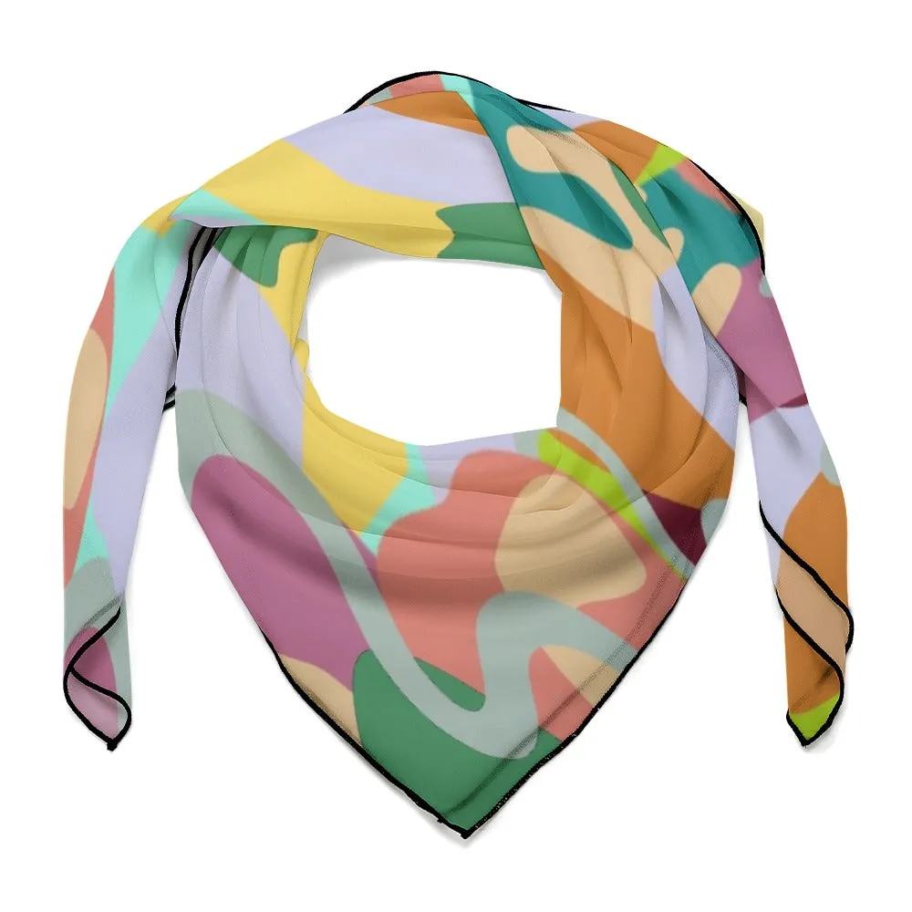 Abstract Wild Soft & Shiny Silk Scarf