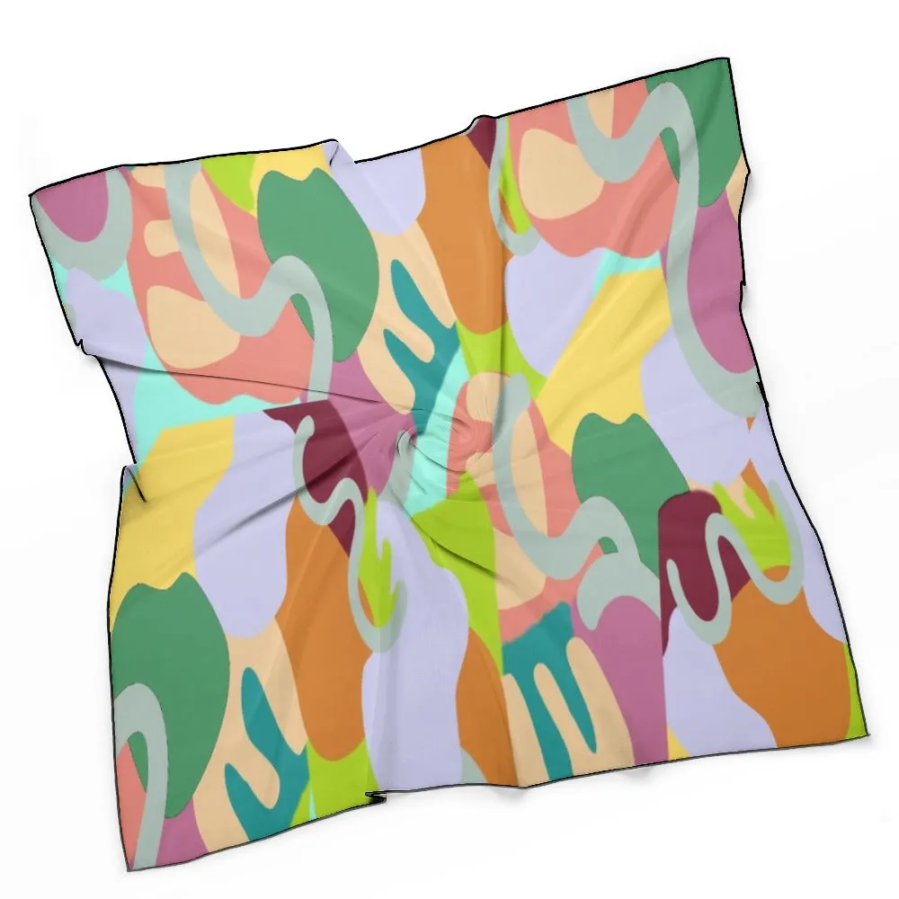 Abstract Wild Soft & Shiny Silk Scarf