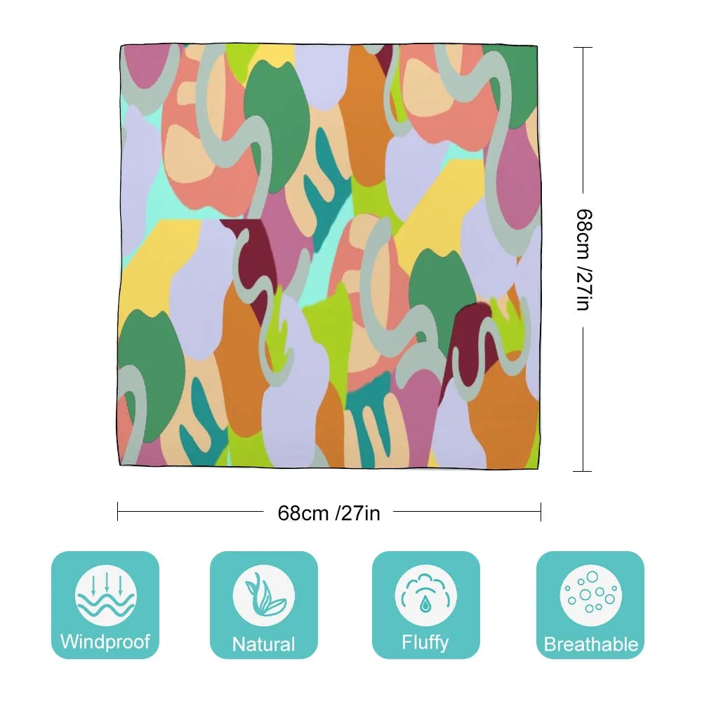 Abstract Wild Soft & Shiny Silk Scarf