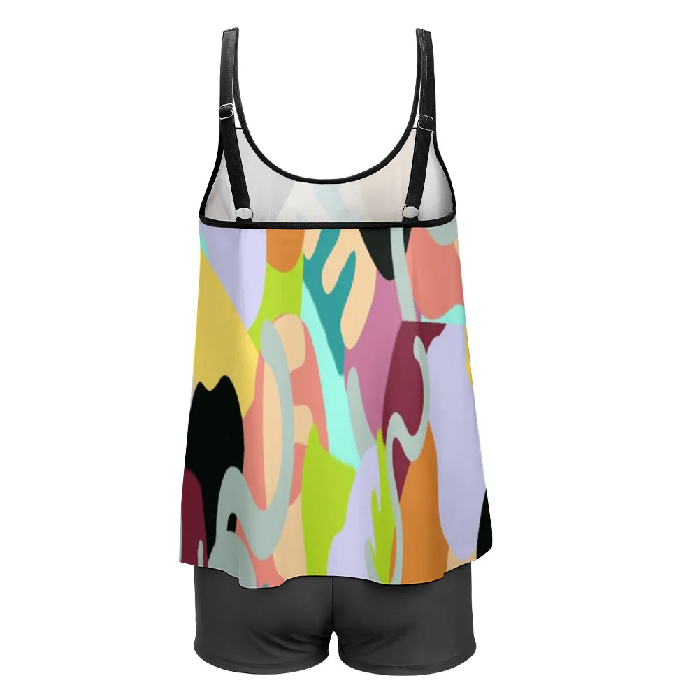 Abstract Wild Women's Voluptuous ( ) Plus Size Two Piece Swimsuit