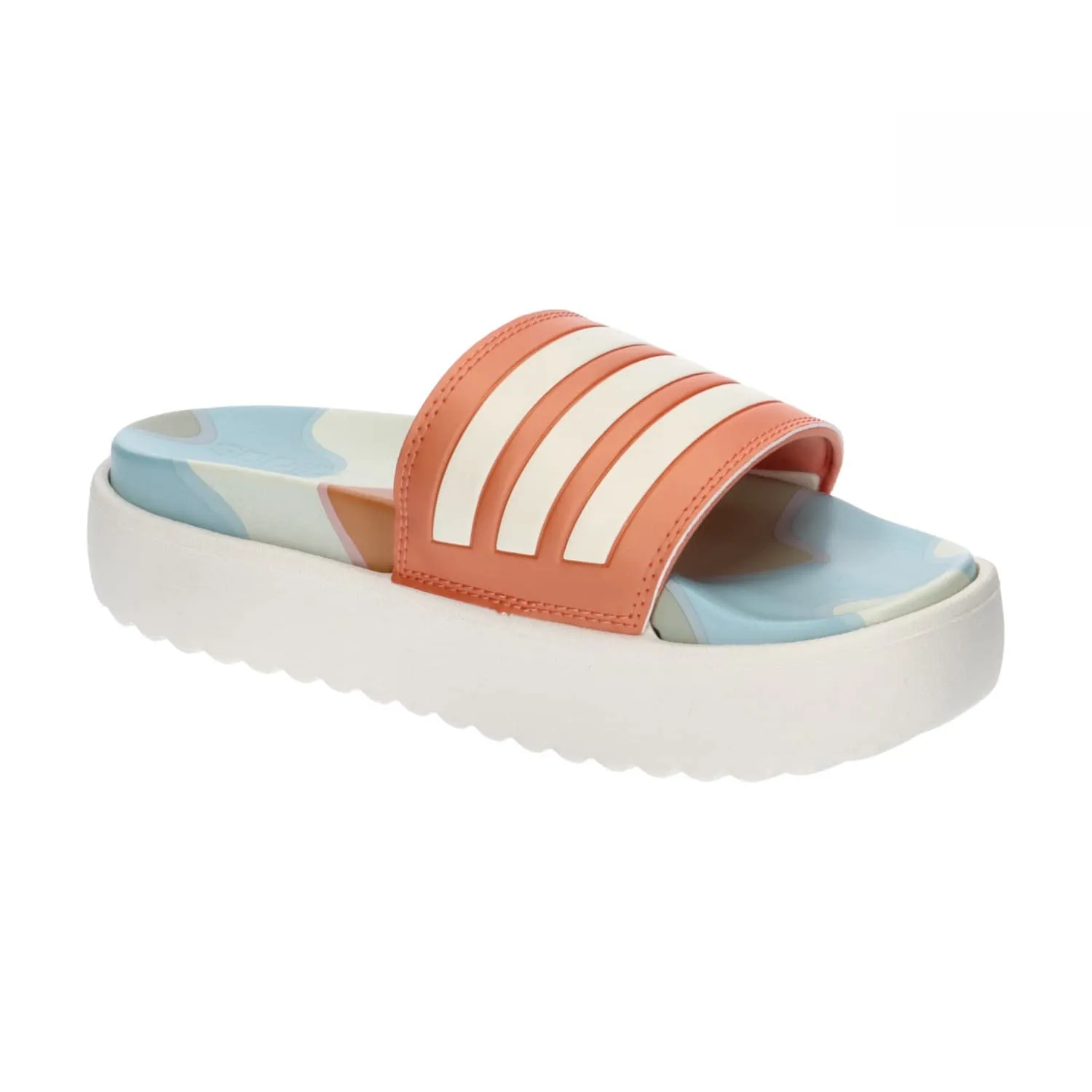 Adidas Women Synthetic ADILETTE PLATFORM Swim Slide, FTWWHT/FTWWHT/SEMCOR,UK-6