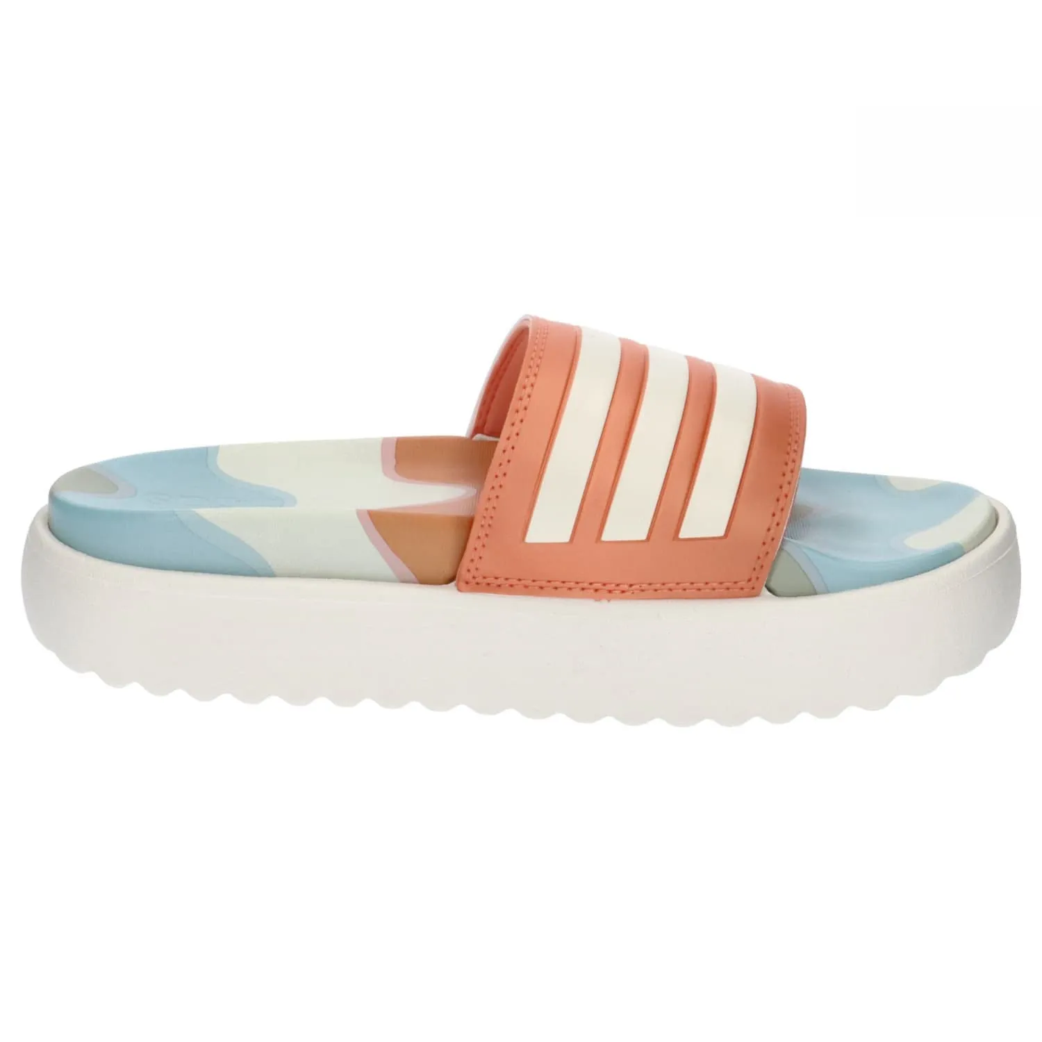 Adidas Women Synthetic ADILETTE PLATFORM Swim Slide, FTWWHT/FTWWHT/SEMCOR,UK-6