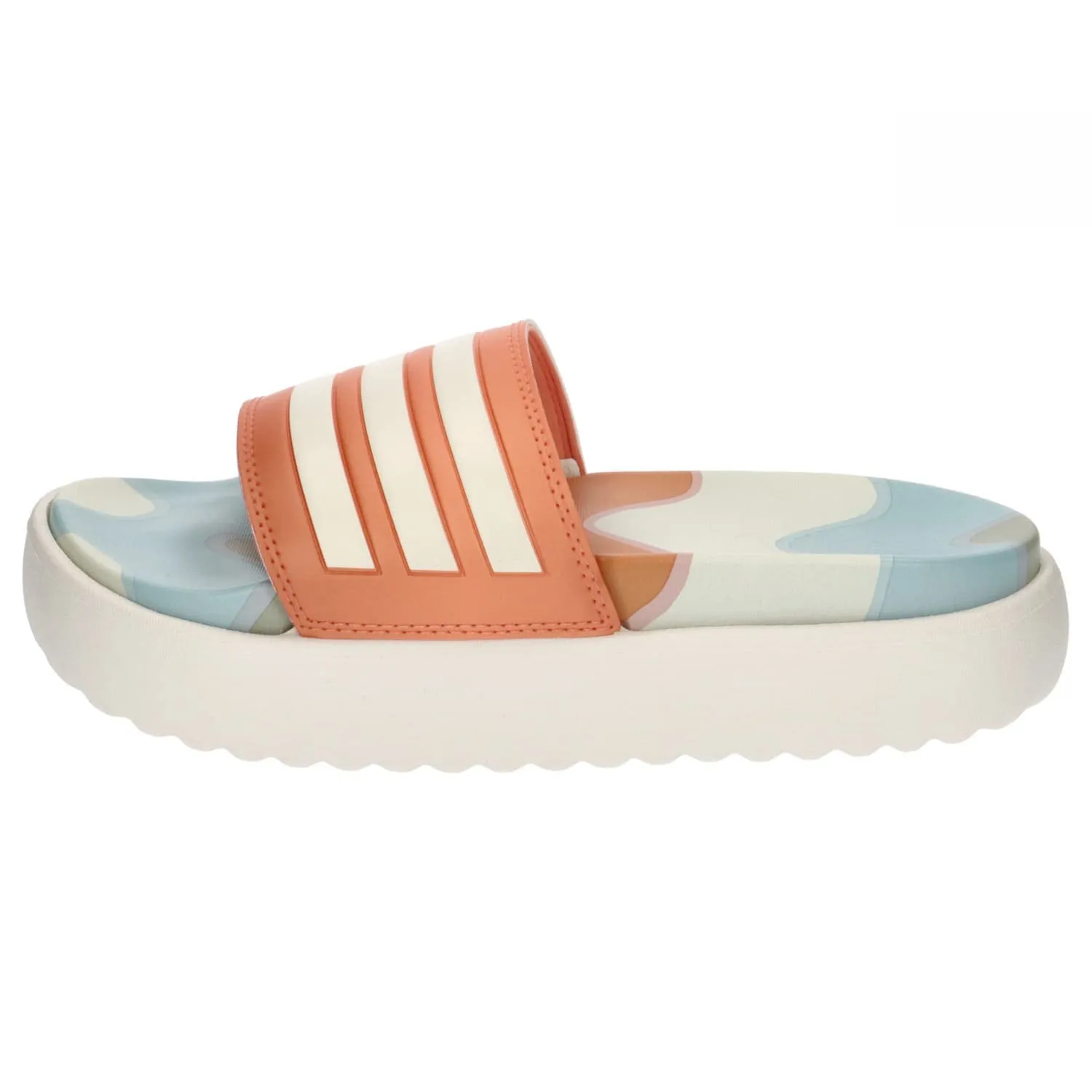 Adidas Women Synthetic ADILETTE PLATFORM Swim Slide, FTWWHT/FTWWHT/SEMCOR,UK-6