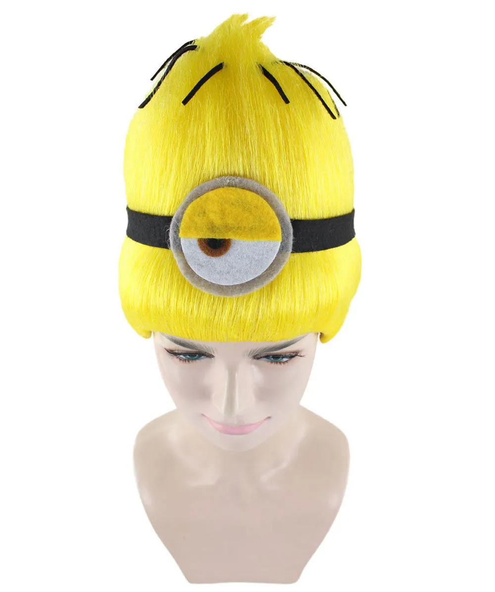 Adult Unisex Animated Character Yellow Wig | Premium Breathable Capless Cap | Flame Retardant Synthetic Fiber