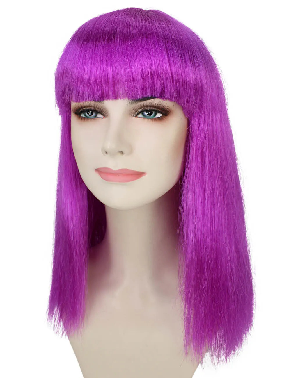 Adult Women’s Light Purple Long Wig I Perfect for Halloween I Flame-retardant Synthetic Fiber