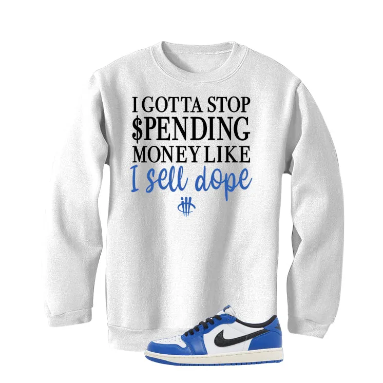 Air Jordan 1 Low OG Game Royal White T-Shirt (Gotta Stop Spending Money)| illcurrency