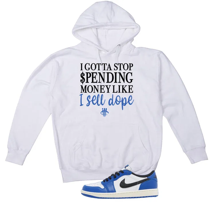 Air Jordan 1 Low OG Game Royal White T-Shirt (Gotta Stop Spending Money)| illcurrency