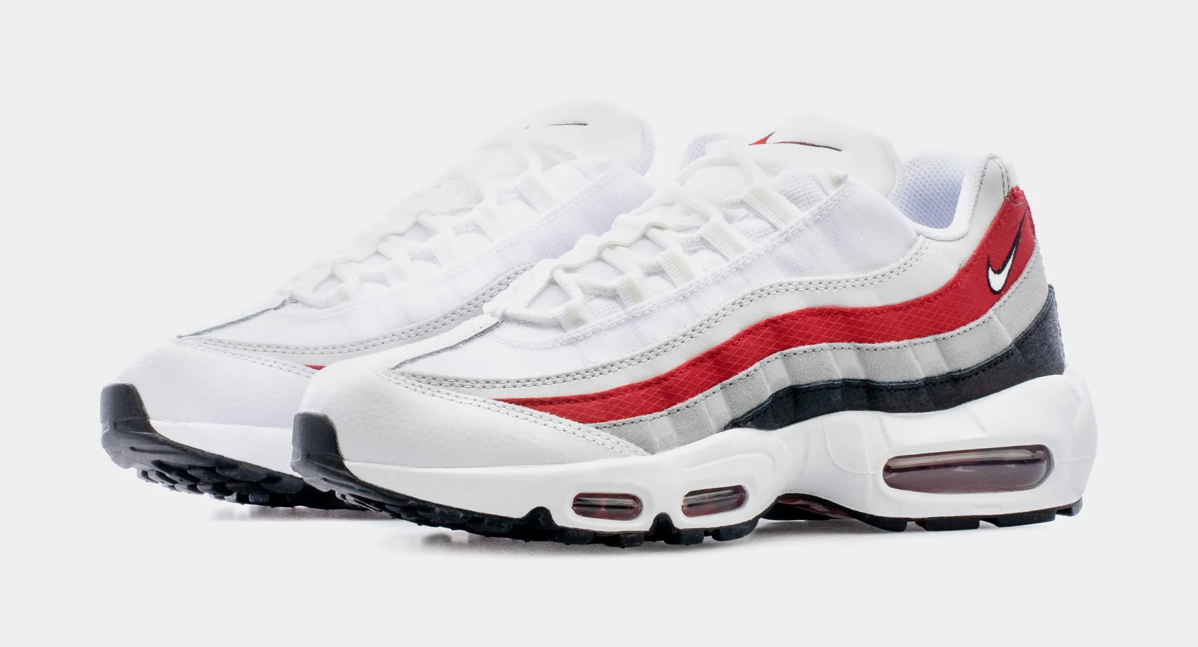 Air Max 95 Essential Mens Running Shoes (White/Red)