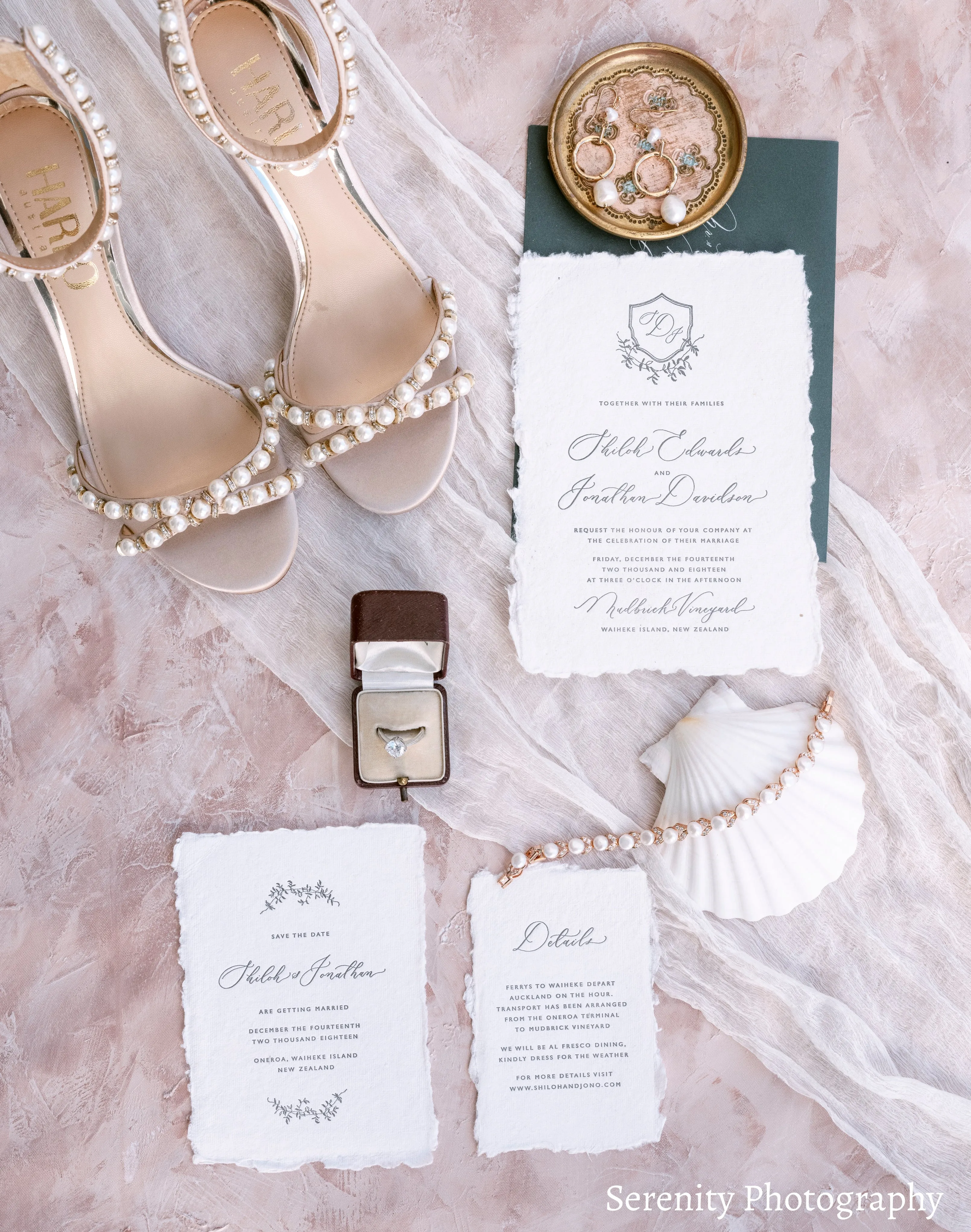 Alexandra - Nude Pearl Bridal Block Heel