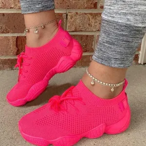 Amozae-Air Mesh Women Sneaker Sock Shoes Summer Breathable Cross Tie Platform Round Toe Casual Fashion Sport Lace Up 2024 Female Girl