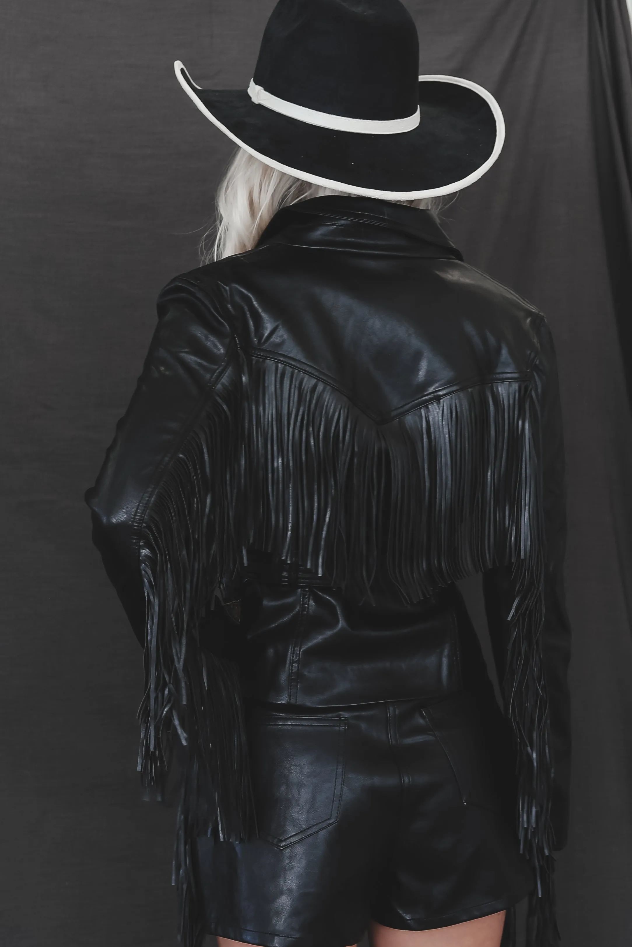 Badder Than The Rest Black Leather Fringe Jacket