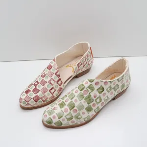 BBF24 SALE. SIZE 36. THE KIM. SQUARE DOT MISMATCHED. BLUSH ATIS. 2CM (WRINKLED LEATHER)