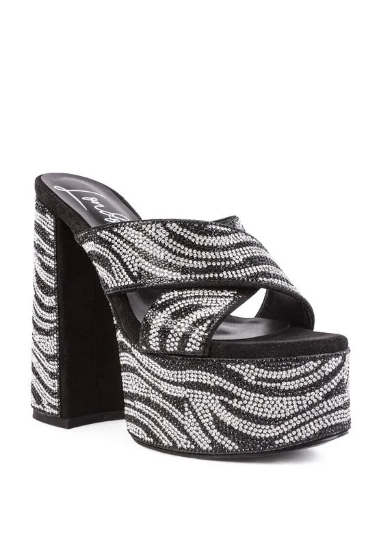 Be Extreme- Rhinestone Platform Sandal