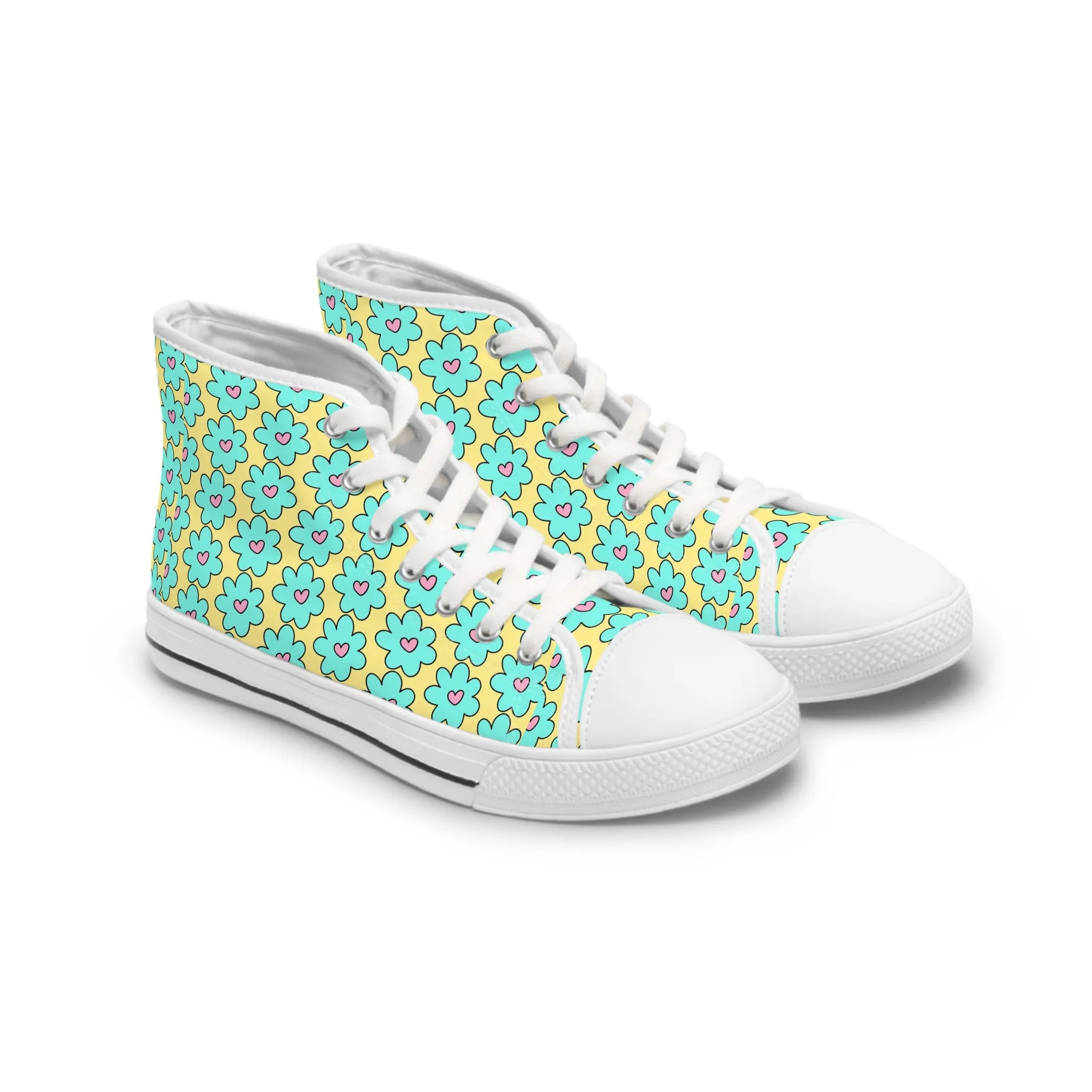 Blue Flowers Women's High Top Sneakers