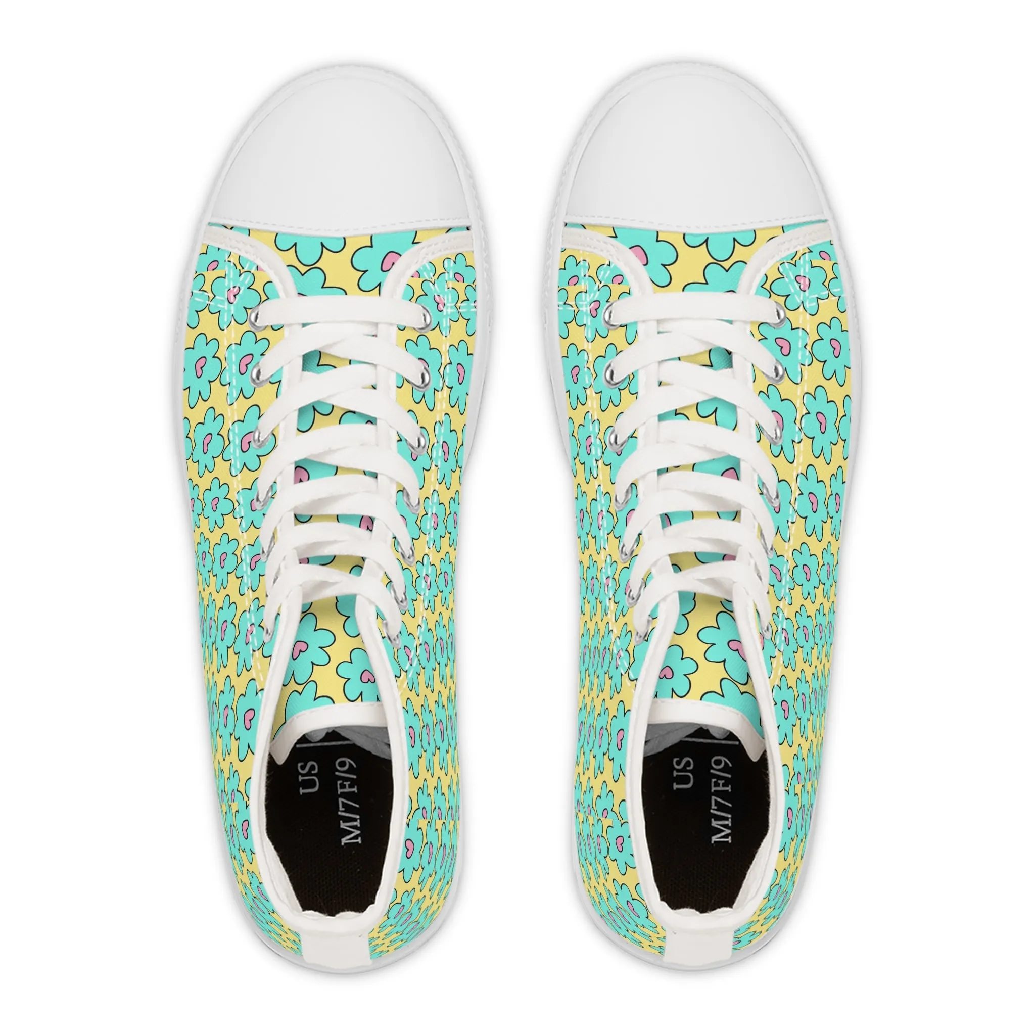 Blue Flowers Women's High Top Sneakers