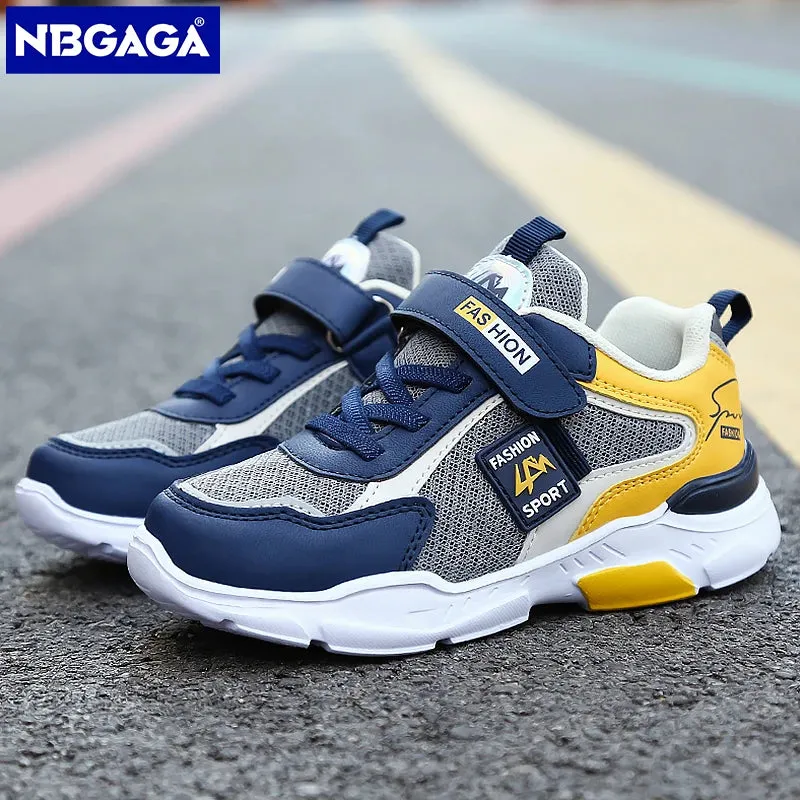 Children Casual Shoes for Boys Breathable Sneaker Summer Air Mesh Kids Hook & Loop Students School Shoe Size 28-40