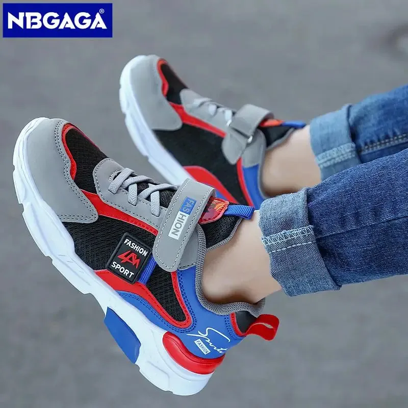 Children Casual Shoes for Boys Breathable Sneaker Summer Air Mesh Kids Hook & Loop Students School Shoe Size 28-40