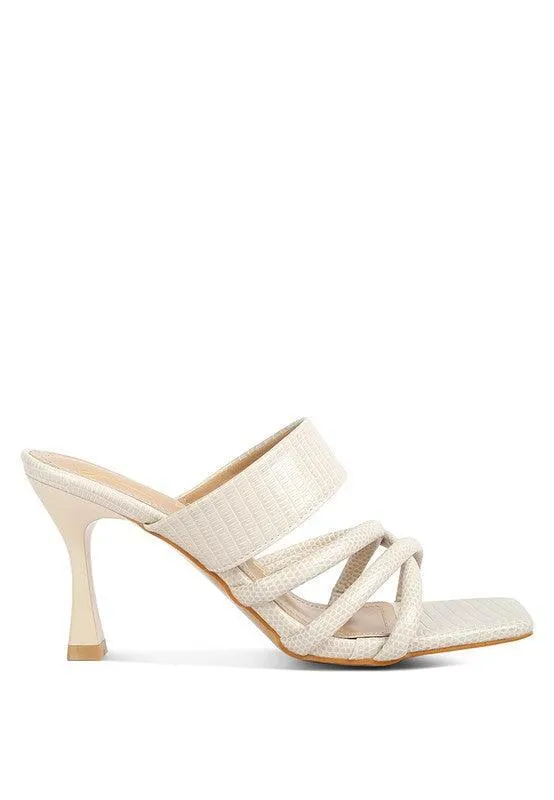 CHIRI Criss Cross Strap Spool Heel Sandsals