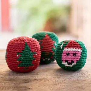 Christmas-Themed Hacky Sack - Christmas Kicks | NOVICA