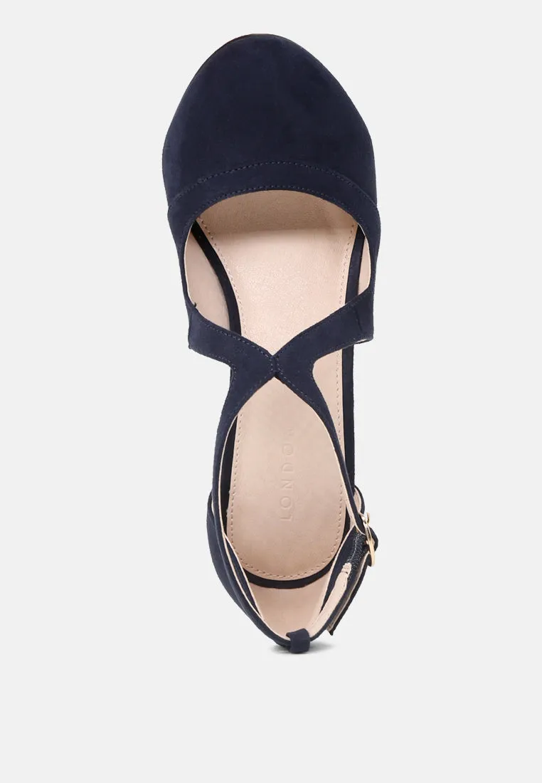 Close Toe Cross Strap Heel Sandals