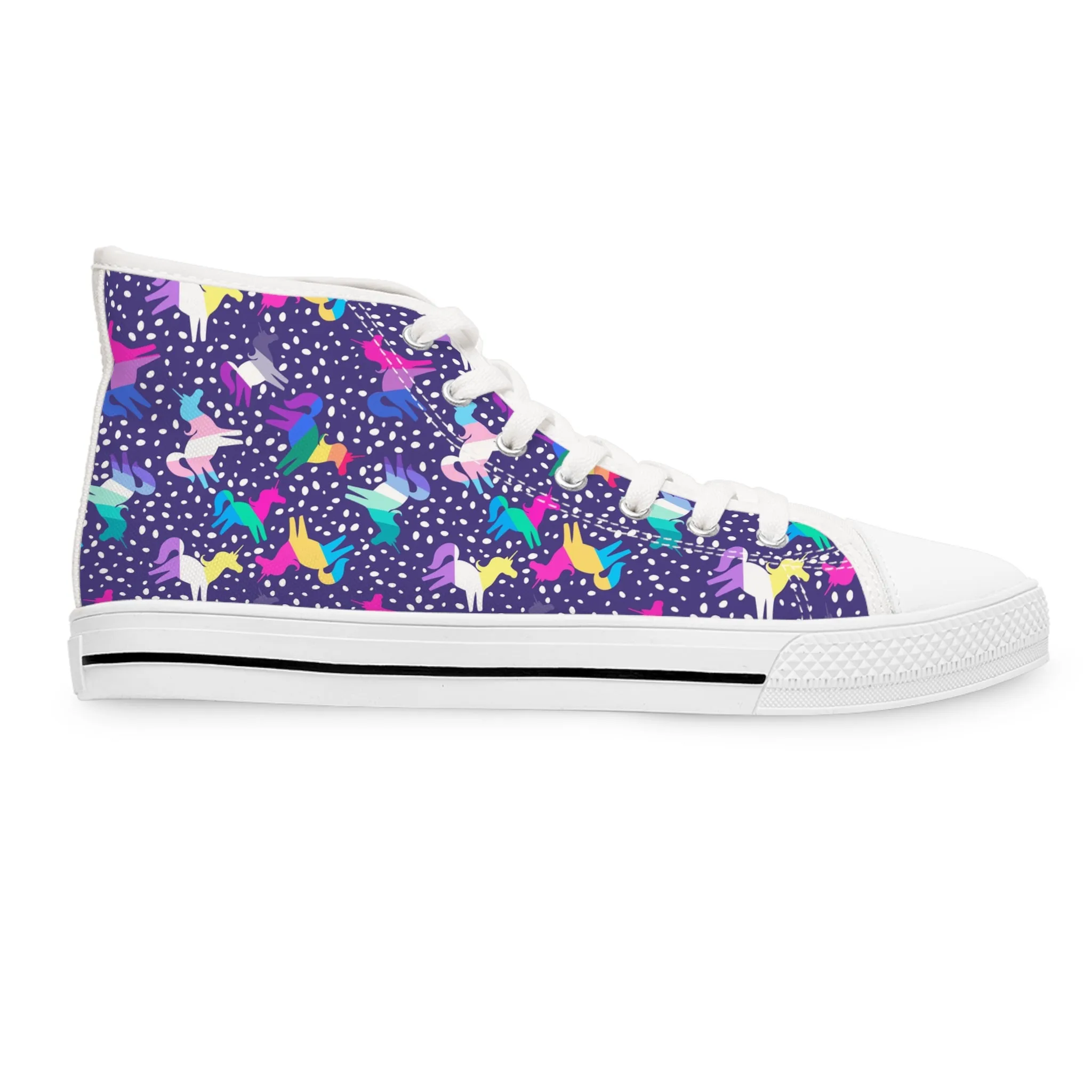 Colorful Unicorn Women's High Top Sneakers