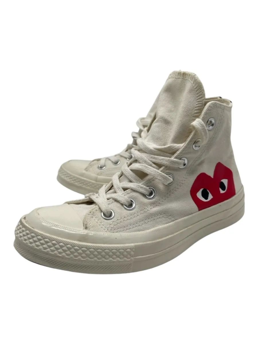 Converse Shoe Size 7 Cream, Red & Black Canvas High Top Laces Heart Sneakers