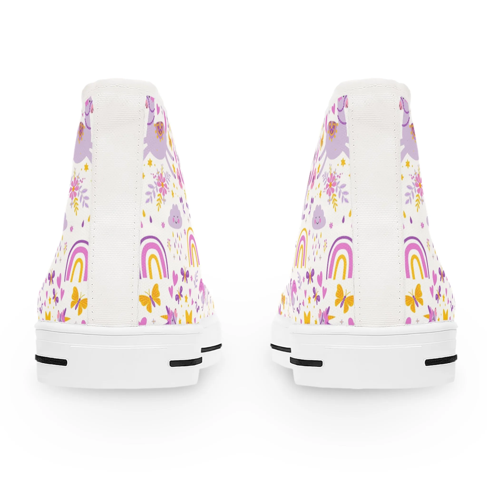 Cute Purple Llama Women's High Top Sneakers