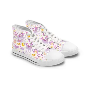 Cute Purple Llama Women's High Top Sneakers