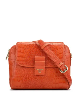 Da Milano Genuine Leather Orange Sling Bag (LSB-01437) (Small)