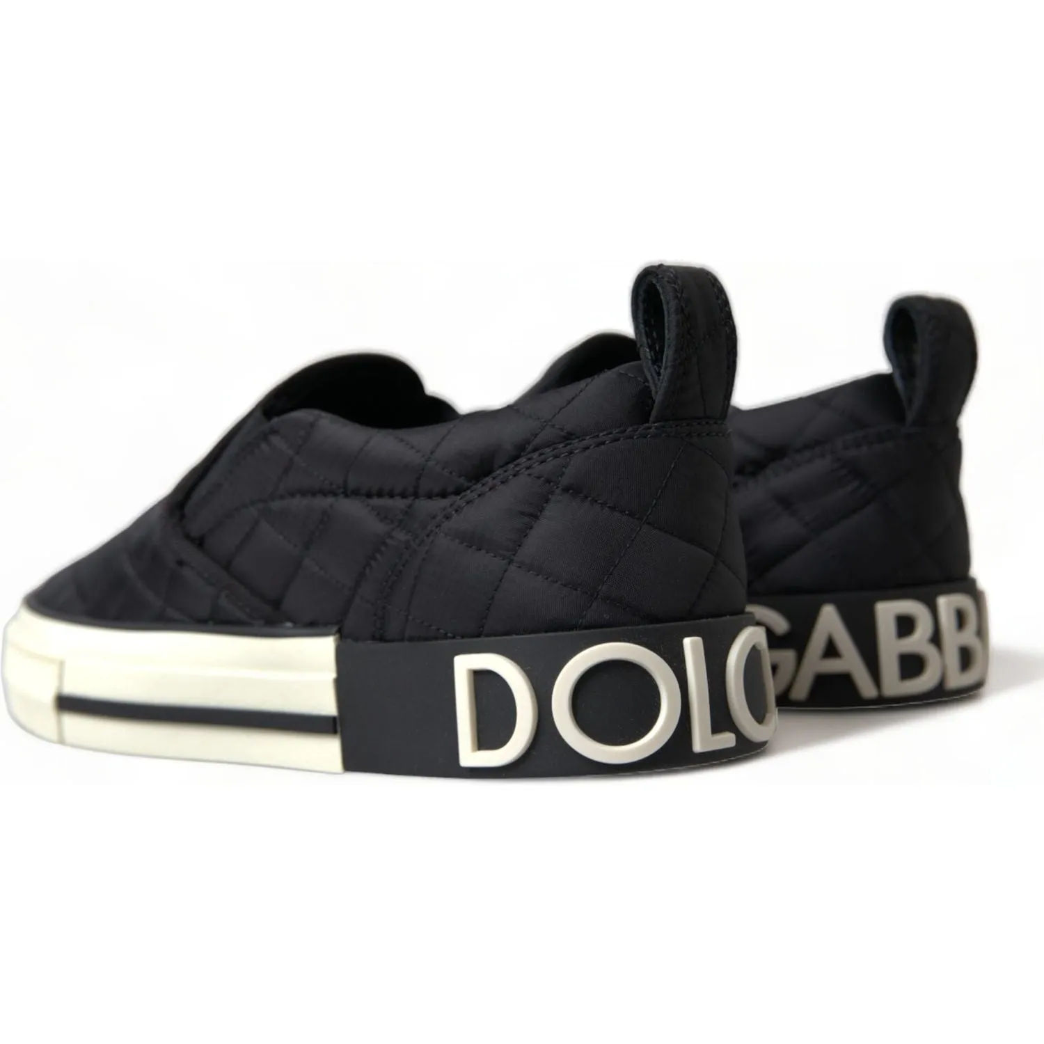 Dolce & Gabbana Elegant Quilted Black Canvas Sneakers