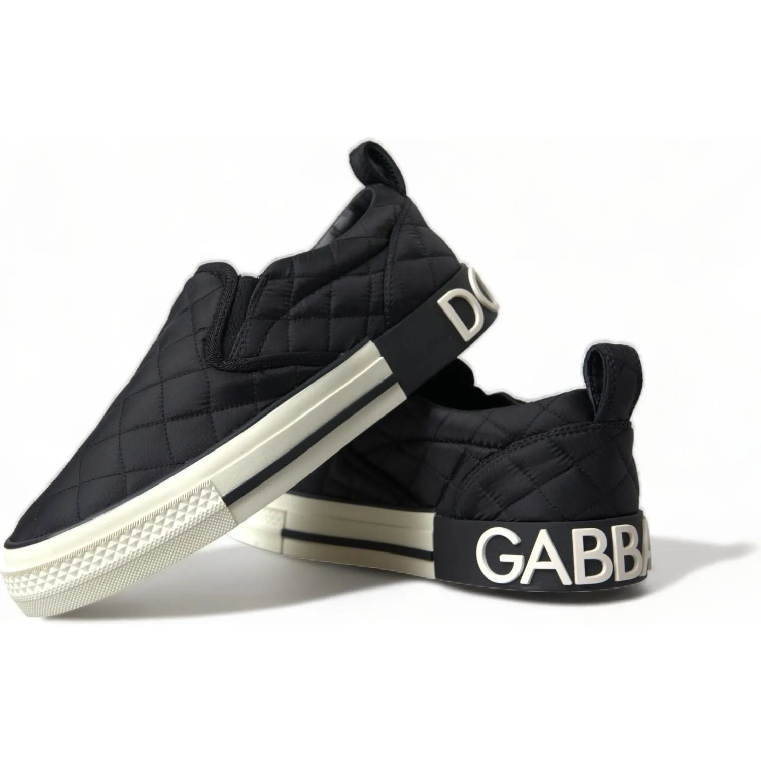 Dolce & Gabbana Elegant Quilted Black Canvas Sneakers