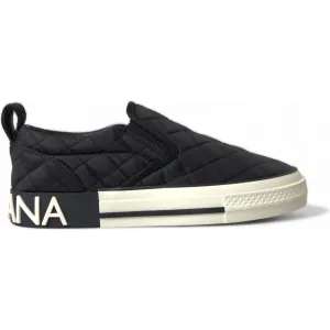 Dolce & Gabbana Elegant Quilted Black Canvas Sneakers