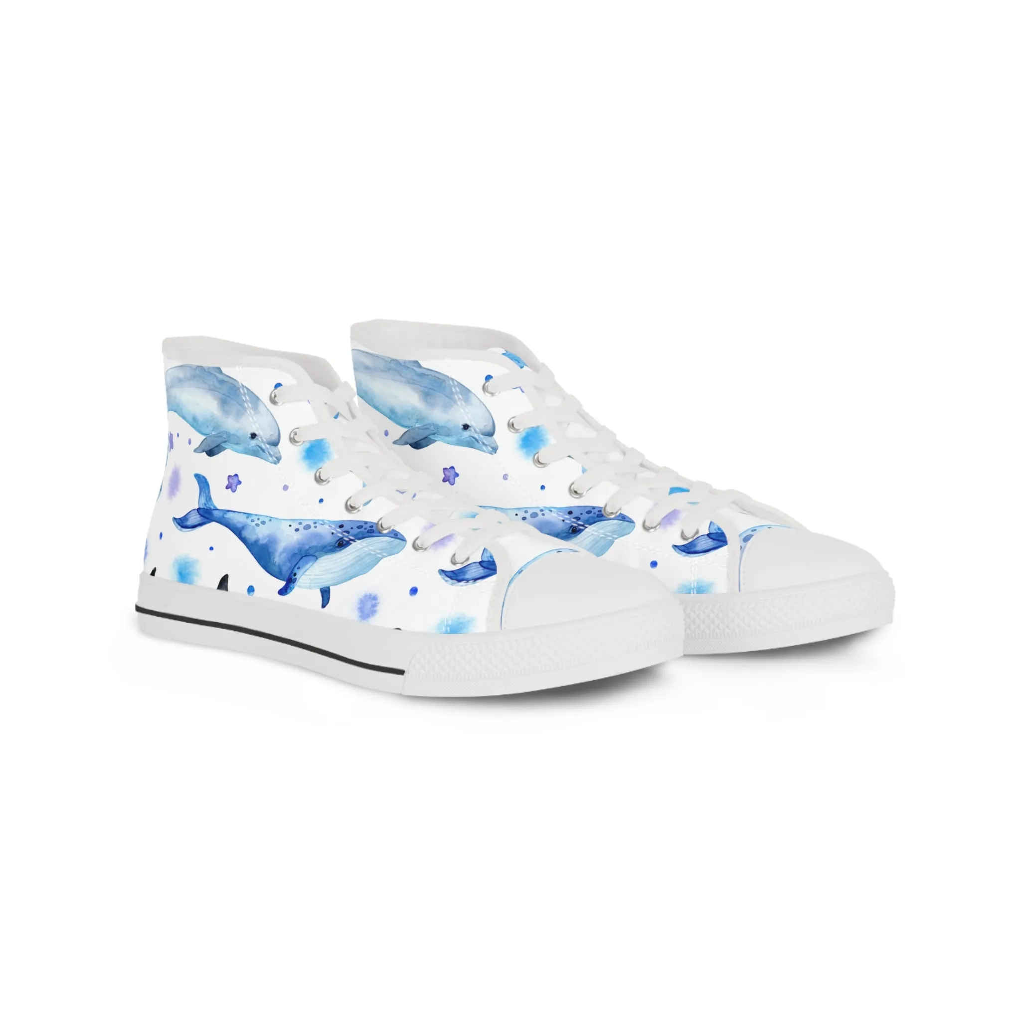 Dolphin, Killer Whale and Blue Whale Men's High Top Sneakers