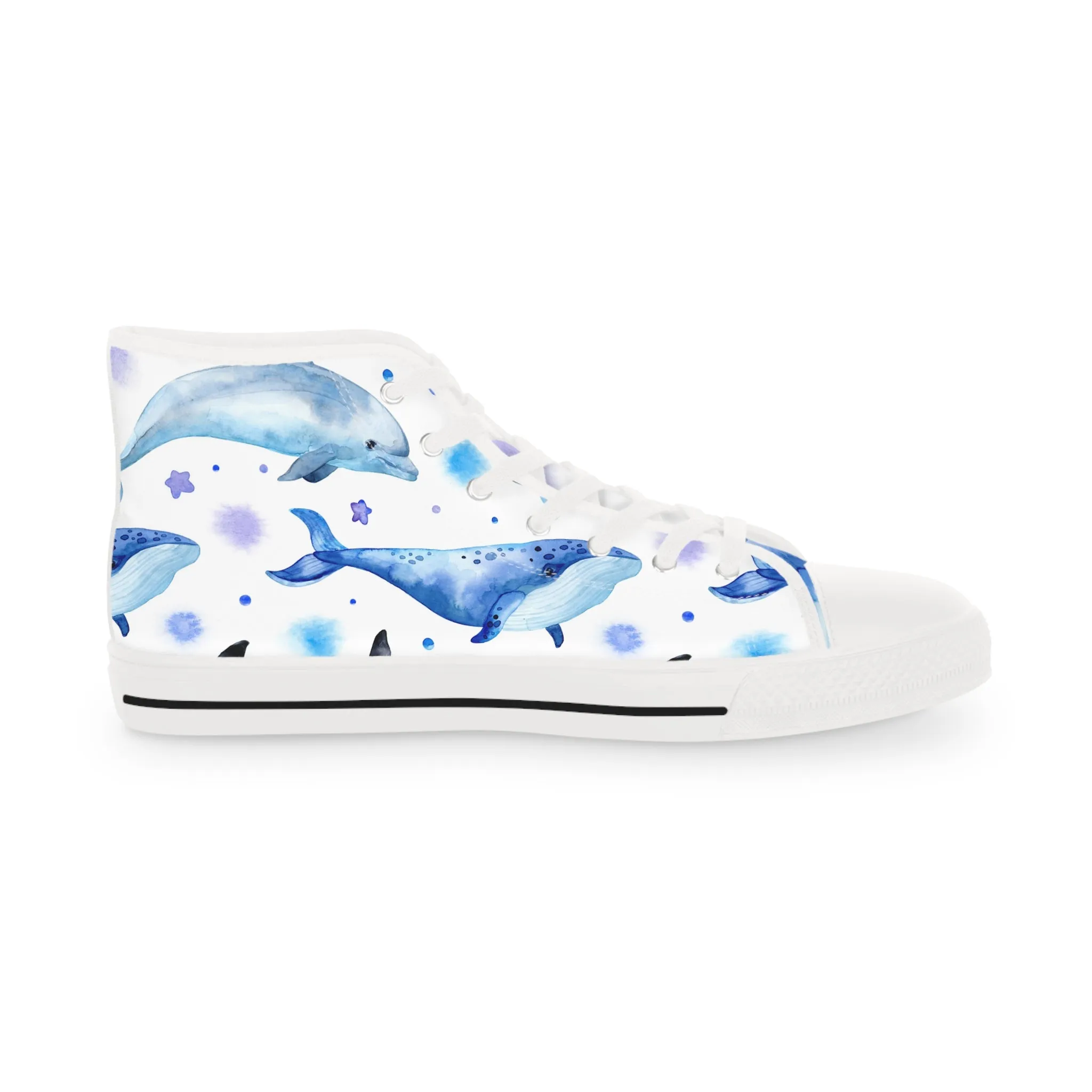 Dolphin, Killer Whale and Blue Whale Men's High Top Sneakers