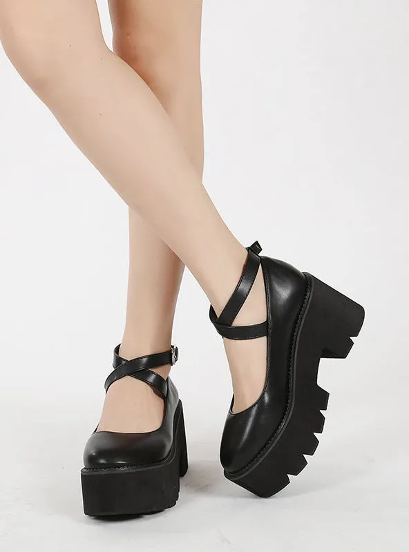 Fashion Women's Cross Sponge Cake Shoes