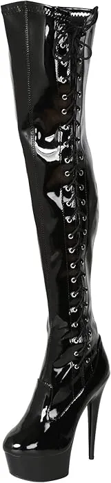 Ferocious-609 Lace-Up Platform Thigh High Boots