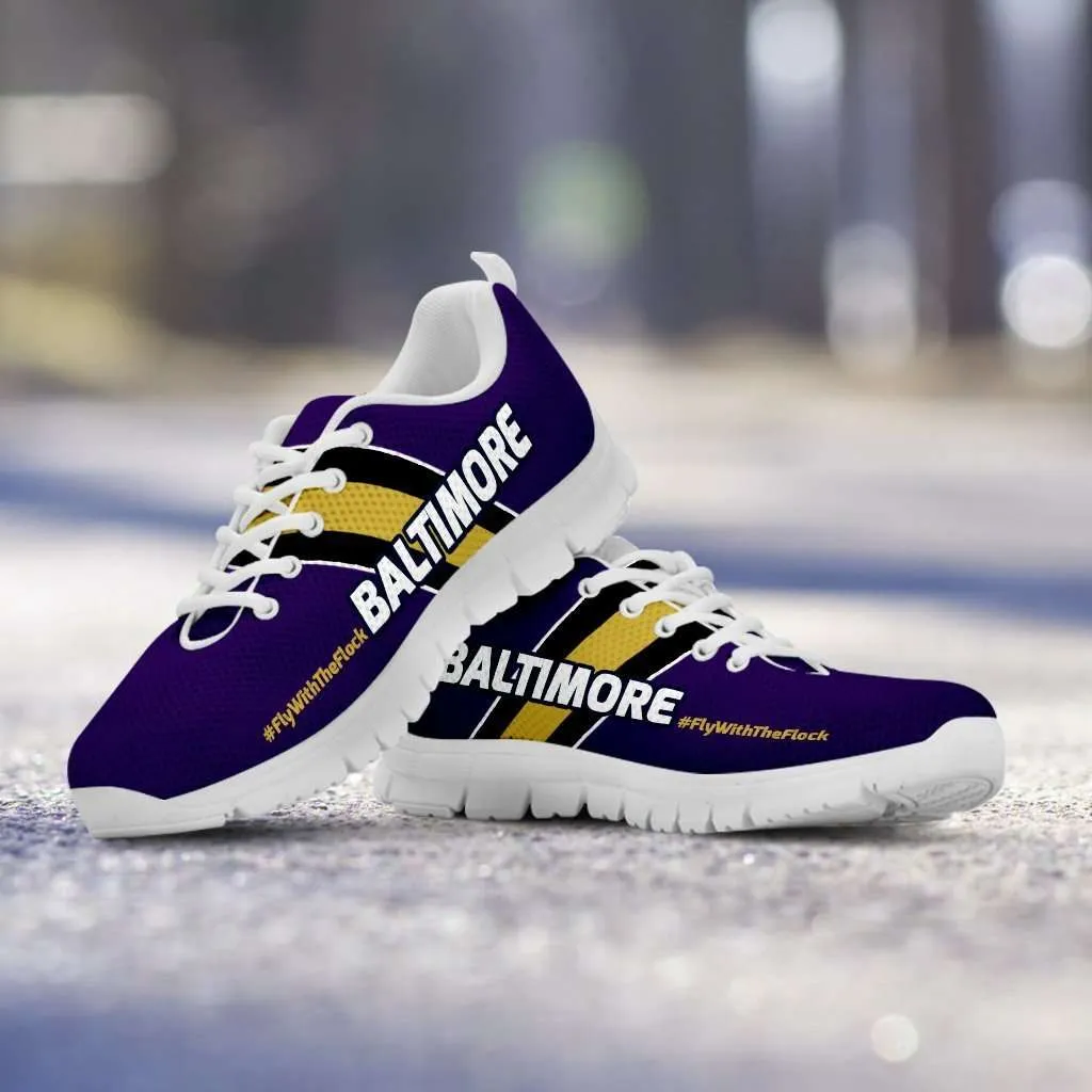 #FlyWithTheFlock Baltimore Fan Mesh Fabric Running Shoes