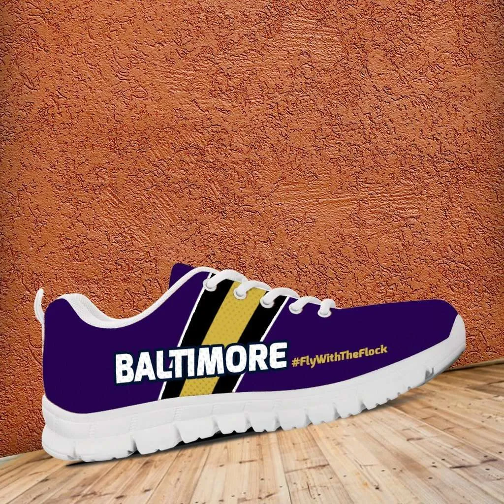 #FlyWithTheFlock Baltimore Fan Mesh Fabric Running Shoes