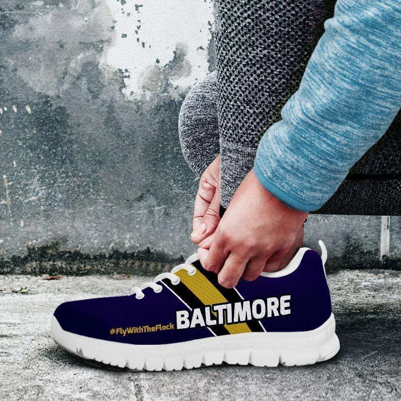 #FlyWithTheFlock Baltimore Fan Mesh Fabric Running Shoes