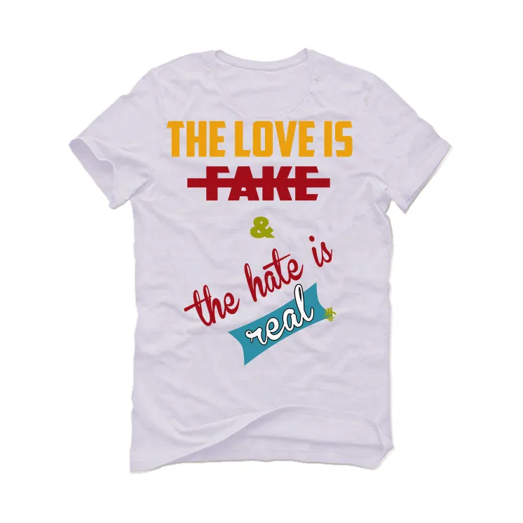 FroSkate x Nike SB Dunk High "All Love No Hate" White T-Shirt (Love is Fake)