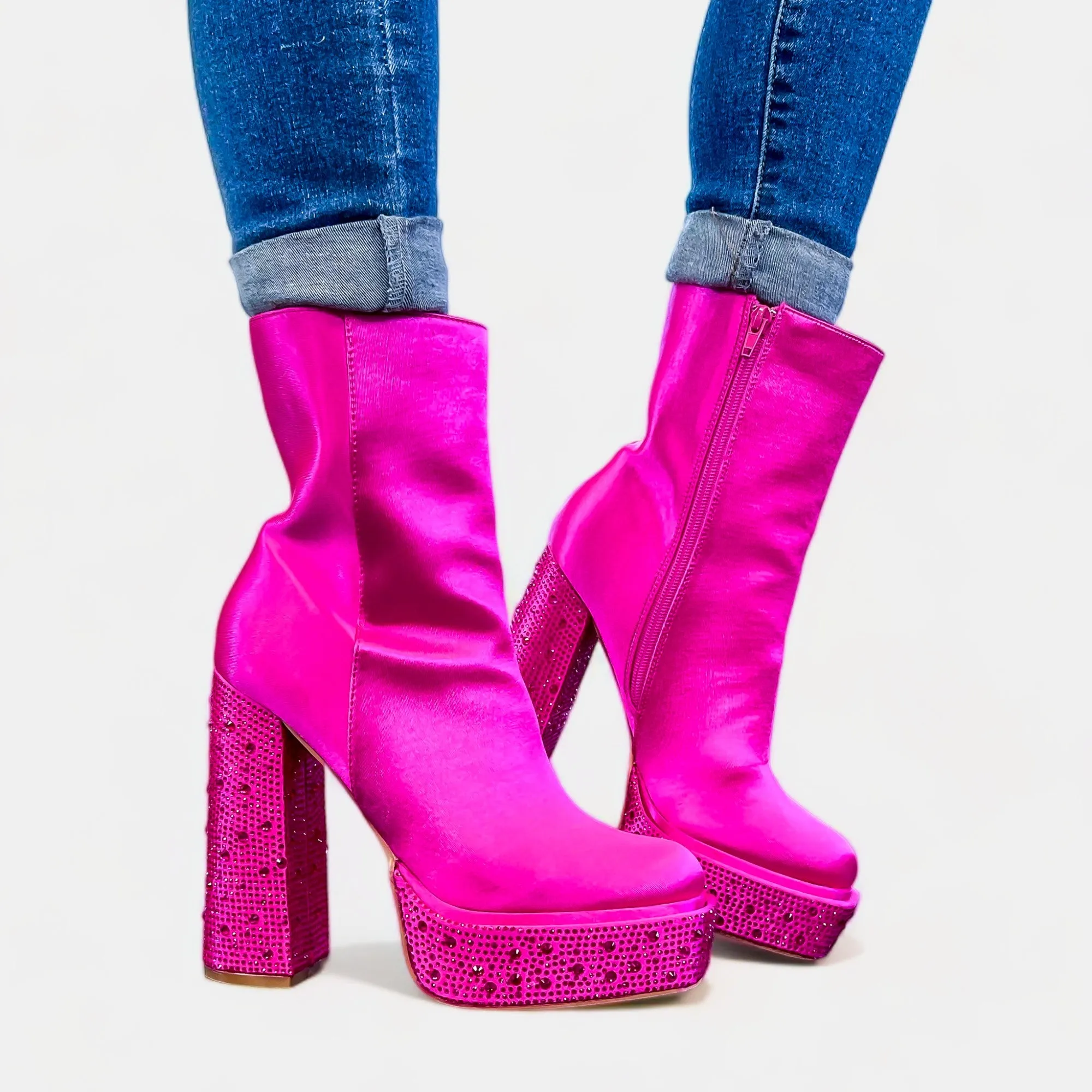 Fuchsia Cindy Platform Boots