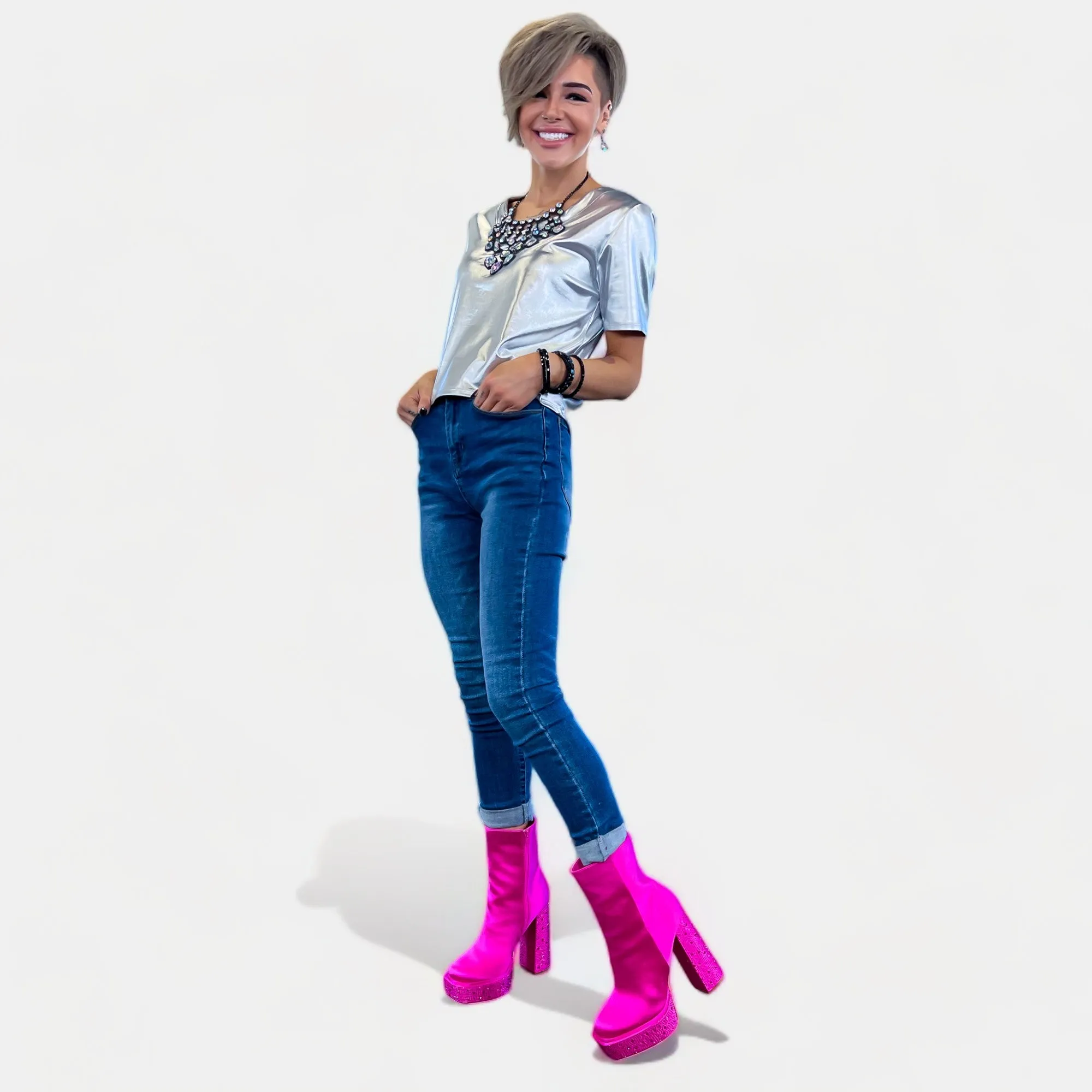 Fuchsia Cindy Platform Boots