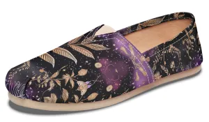 Galactic Bloom Espadrilles - Lightweight Canvas Slip-Ons with Elastic V for Easy Comfort