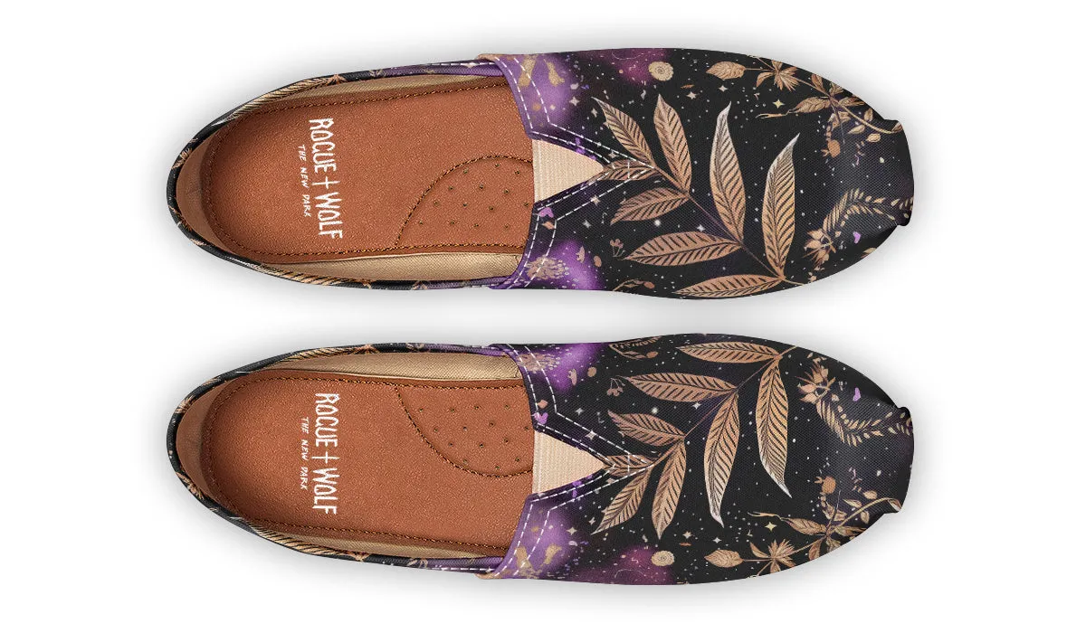 Galactic Bloom Espadrilles - Lightweight Canvas Slip-Ons with Elastic V for Easy Comfort