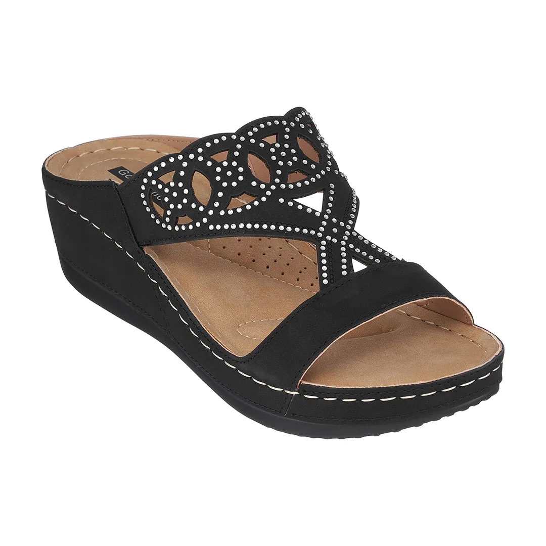 Ganni Black Wedge Sandals