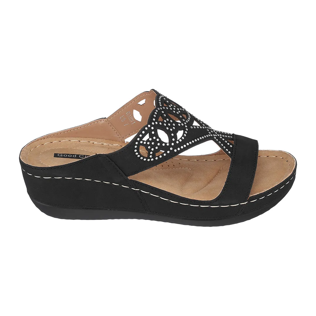 Ganni Black Wedge Sandals